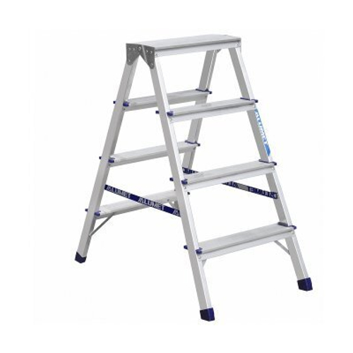 Лестница-стремянка АЛЮМЕТ 4 ступени двухсторонняя алюминиевая