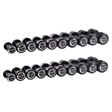 Гантельный ряд профессиональный (шаг 2,5 кг, 10 пар) PROFI-FIT 2,5-25 кг