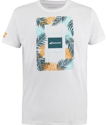 Мужская теннисная футболка Babolat Exercise Message T-Shirt - белый