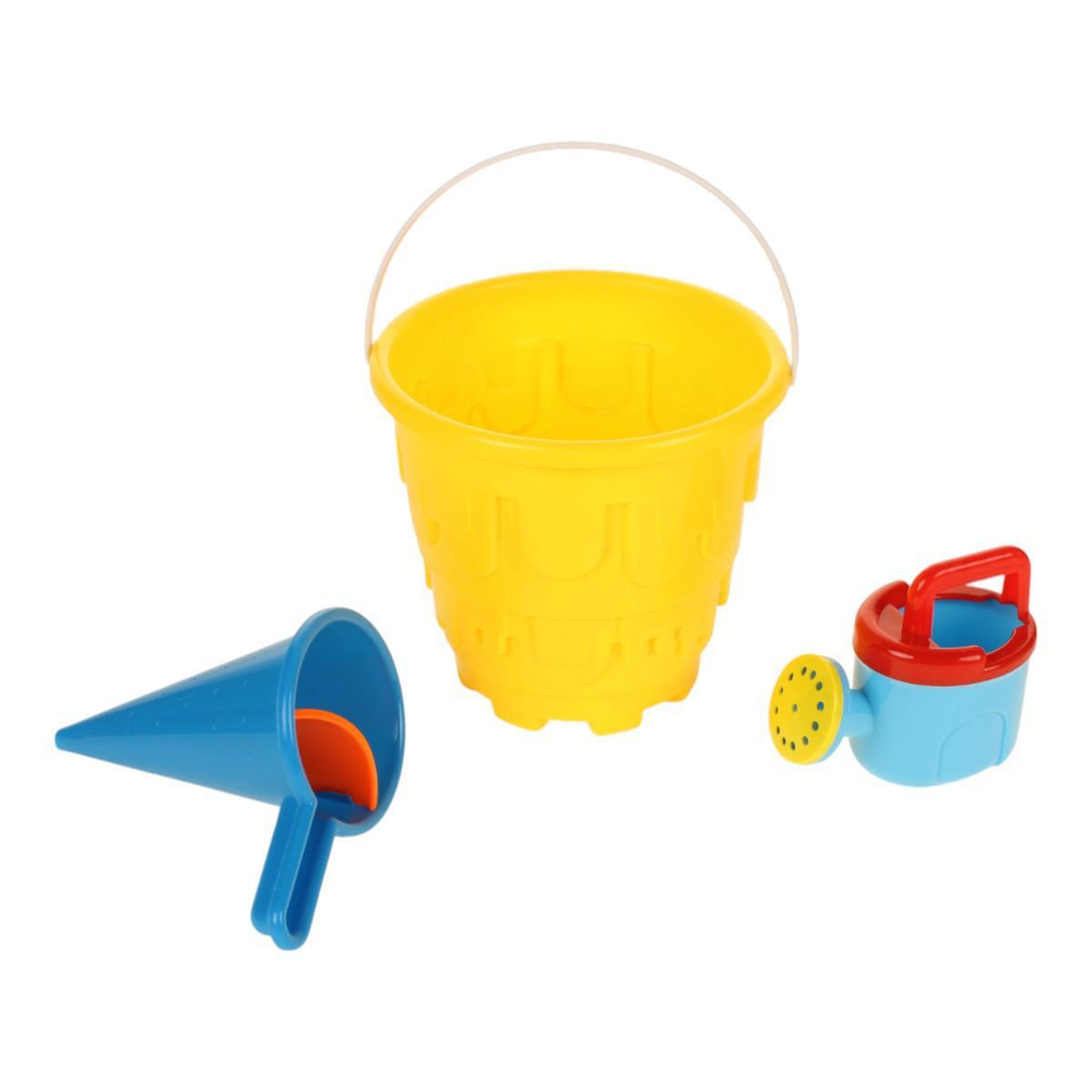 Набор для игры в песок (9предм.) ведро,2совка,сит,лейка,форм,сет.C114