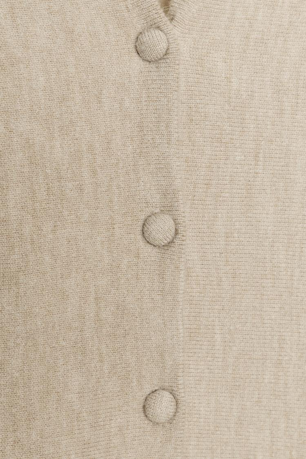 ZARA ТРИКОТАЖНЫЙ КАРДИГАН С БАСКОЙ, БЕЖЕВЫЙ