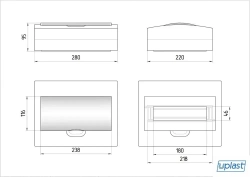 ЩРН-П-12 "ОМЕГА" (щит распределительный навесной 12 модулей) Uplast