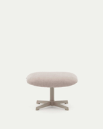 Teryl Пуф из шенилла бежевого цвета с серым металлом