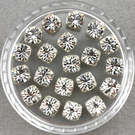Шатоны Preciosa MAXIMA в оправах, Crystal/Silver