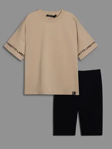 Летний костюм для девочки с велосипедками