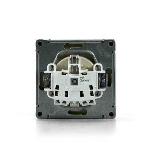 Розетка ArtGallery 16А с заземл. со шторками быстрозажим. клем. механизм алюм. SE GAL000345S