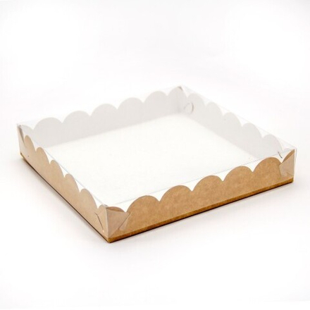 Упаковка для печенья и пряников 155*155*35 мм (КРАФТ)