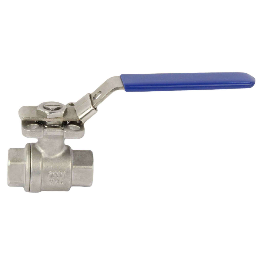 Stainless steel ball valve Elephant BV.T.Fp.316.230-ISO 986 psi, full port, Threaded NPT/BSP connection, with ISO 5211 mounting pad and handle