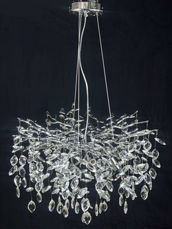 Люстра подвесная Lanbos, 8 ламп Е14, 320 Вт, до 18 кв м, хром