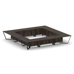 Steel Meet Стол переговорный квадратный KD-PR.B.SP-24K Дуб Мали/Металл Черный 4800*4800*750