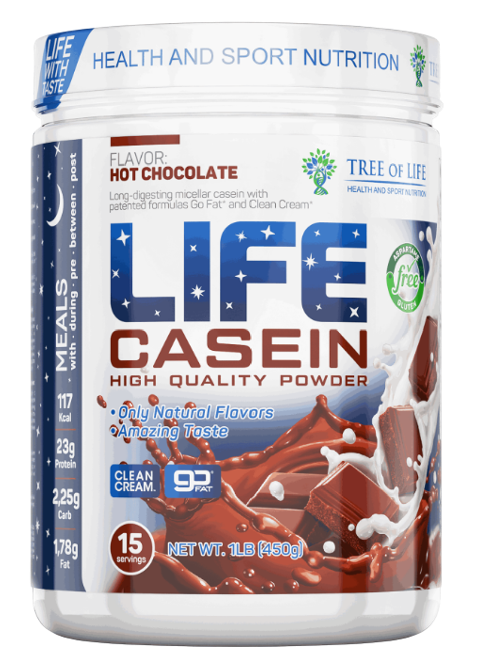 Tree Of Life LIFE CASEIN 450 g , Казеин , Ночной протеин