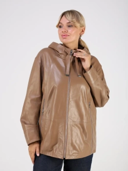 Кожаная куртка демисезонная с капюшоном