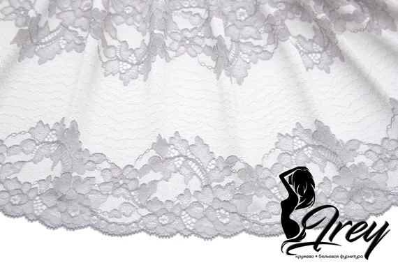 03-102 ОПТ Кружево эластичное 19 см, серый 166