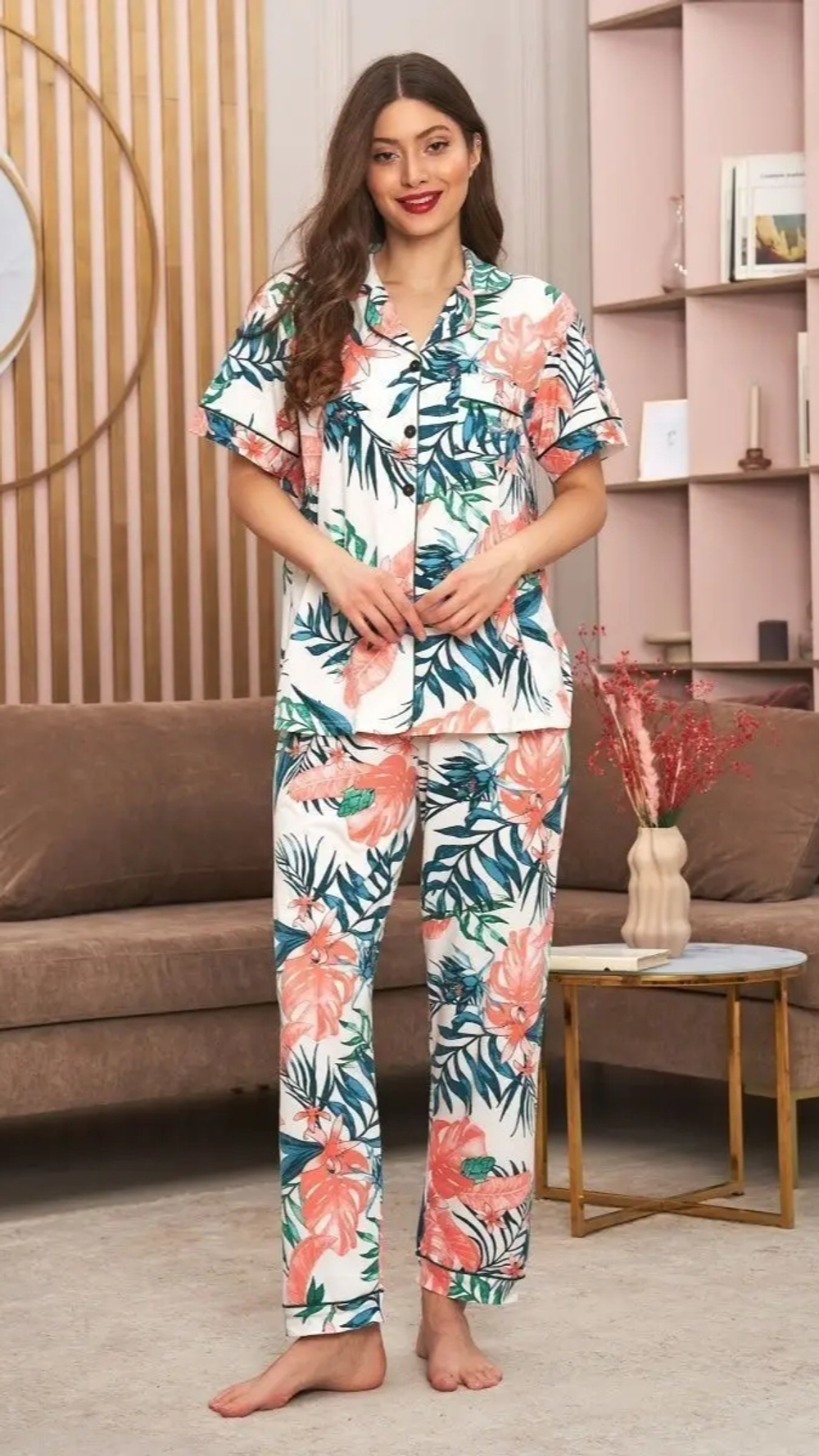 [m]Пижама штаны и рубашка к/р 0244