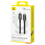 USB-C Кабель Baseus Tungsten Gold USB3.2 Charging+Data 4K@60Hz 20Gbps 100W 1.5m - Cluster Black