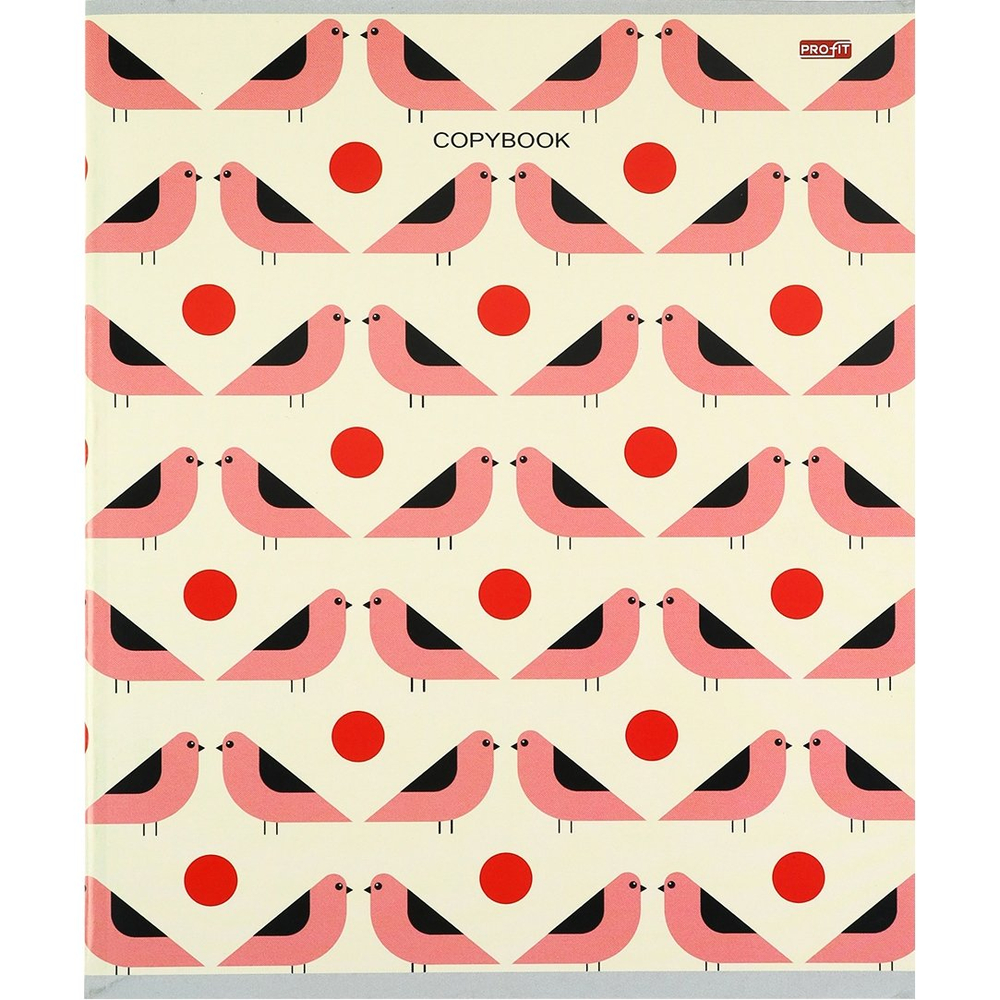 Тетрадь 48л., А5, клетка, Проф-Пресс, "Орнаменты с птицами" скрепка, мелованная бумага
