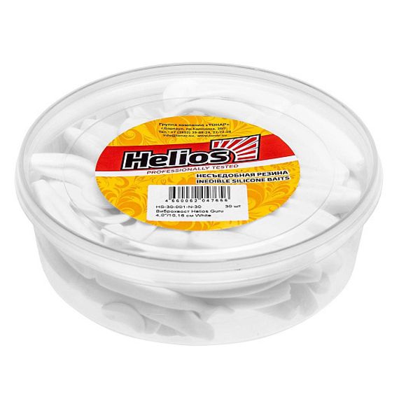 Виброхвост несъедоб. Guru 4,0&#39;/10,16 см White 30шт. (HS-30-001-N-30) Helios