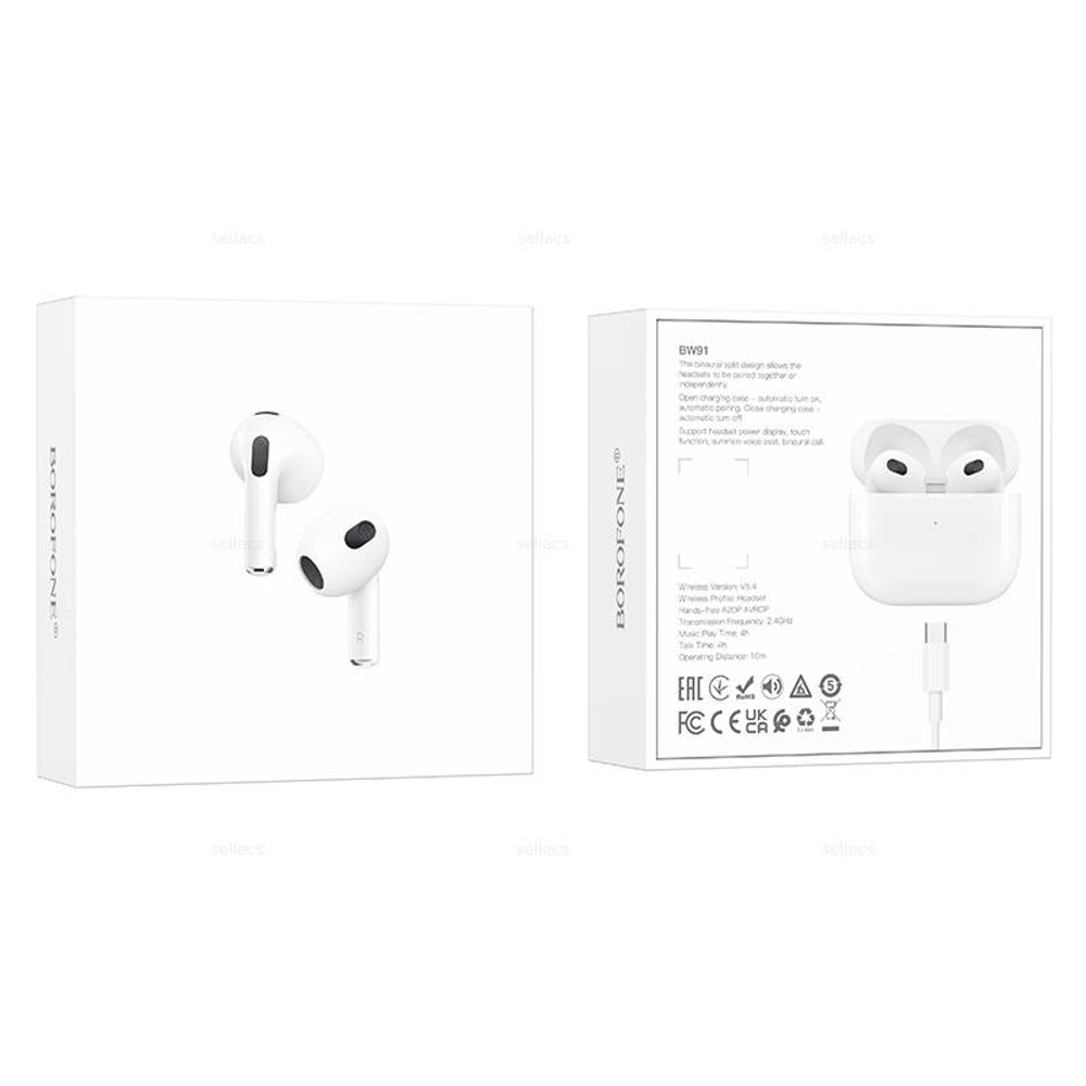 Беспроводные наушники Borofone BW91 (white)