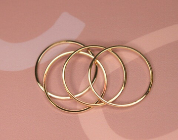 Кольцо 25 мм позолота