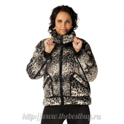 Женская куртка Автоледи-Леопард черный - разм. 42-48  (мод.907)
