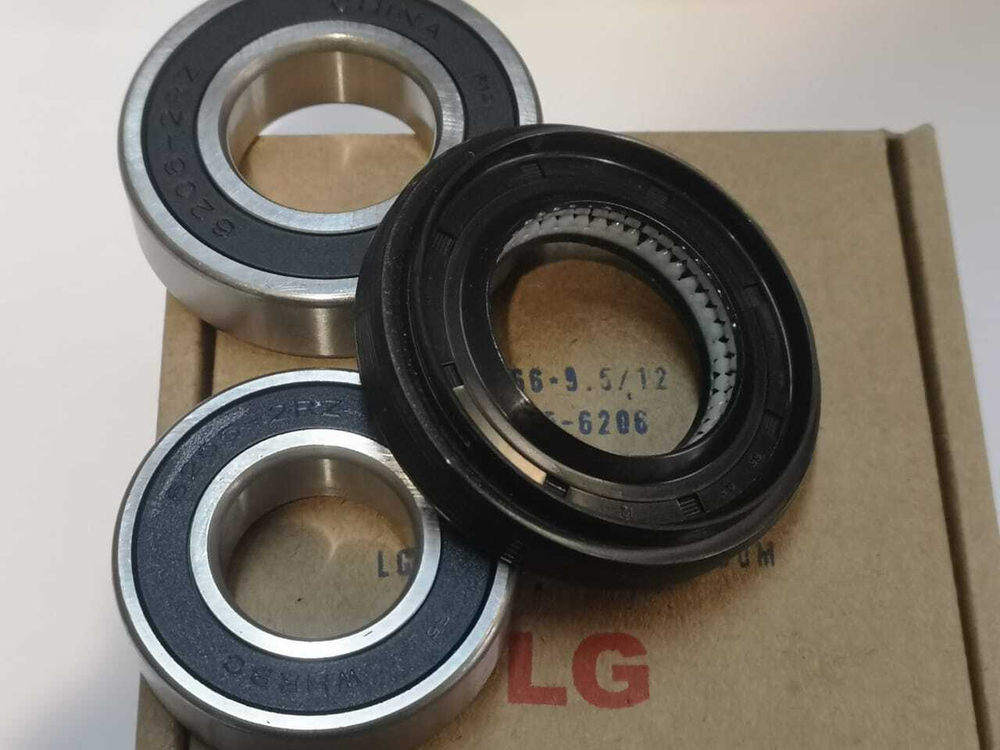 Ремкомплект подшипников 6205 - 6206, сальник 37x66x9.5/12 стиральной машины LG (ЛЖ) подшипник плюс сальник плюс смазка