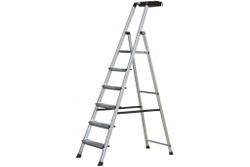 SECURY Стремянка,6 ступеней 100 мм, универсальная мульти-грип полка (126542)