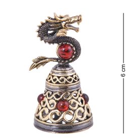 AM-3817 Колокольчик «Дракон Хранитель» (латунь, янтарь)