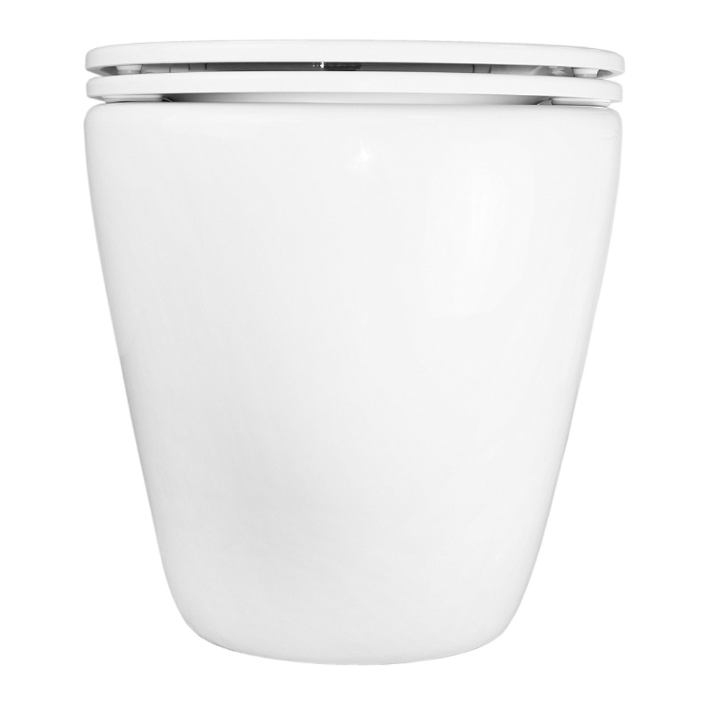 Унитаз приставной Azario Grado 365х570х410 безободковый, смыв "Торнадо", в комплекте с быстросъемным сидением микролифт (AZ-2141D-UQ1)