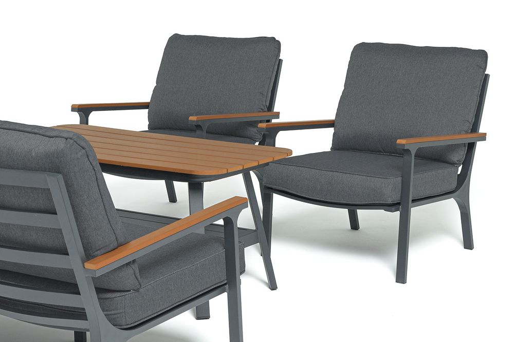 "Крокус" лаунж-зона 5-местная из алюминия, цвет темно-серый