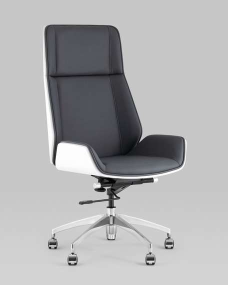 Кресло руководителя Crown серо-голубое