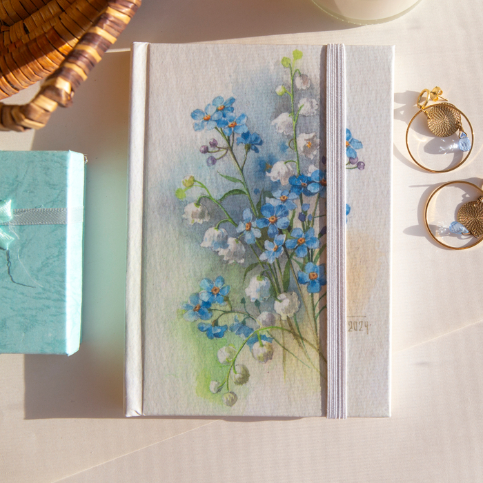 Блокнот А6 в клеточку Незабудки