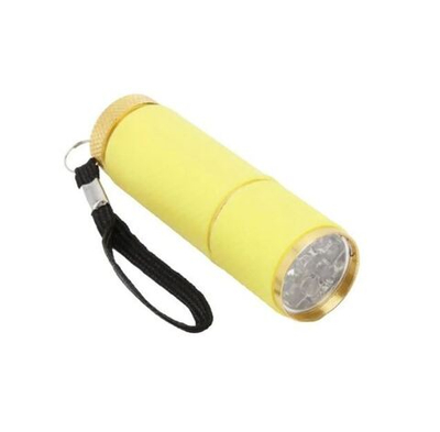 Карманный фонарик 9 диодов (3ААА) силикон желтый