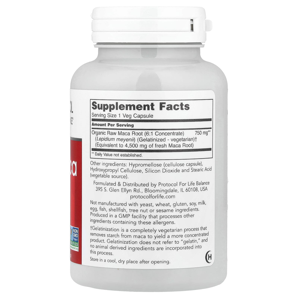 Protocol for Life Balance, Сырая мака, 750 мг, 90 растительных капсул