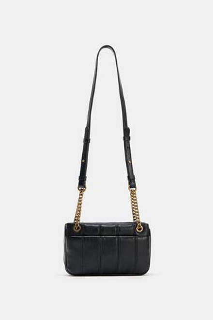 ZARA СТЕГАНАЯ СУМКА ЧЕРЕЗ ПЛЕЧО, ЧЕРНЫЙ