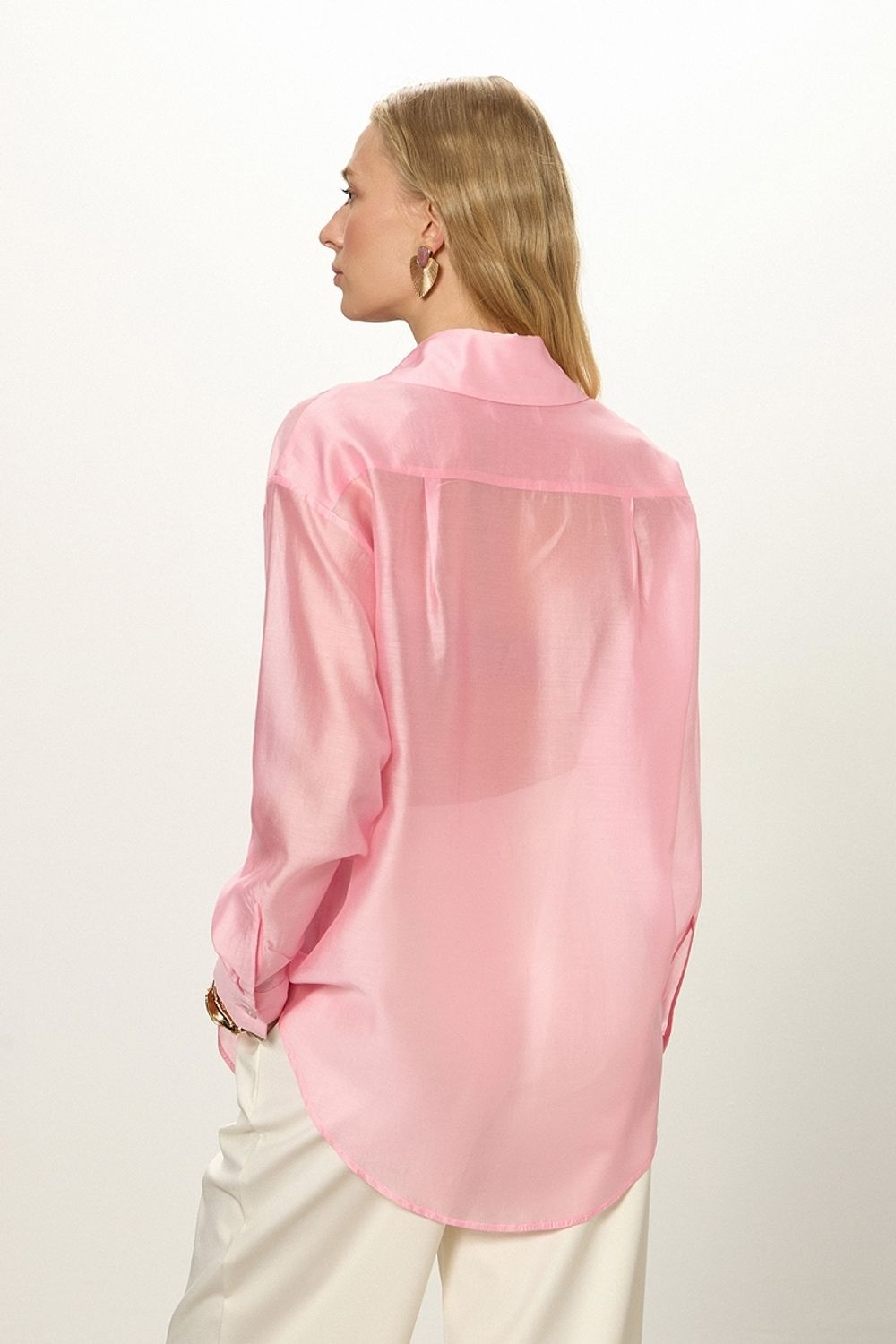 Рубашка Хельсинки розовый шифон