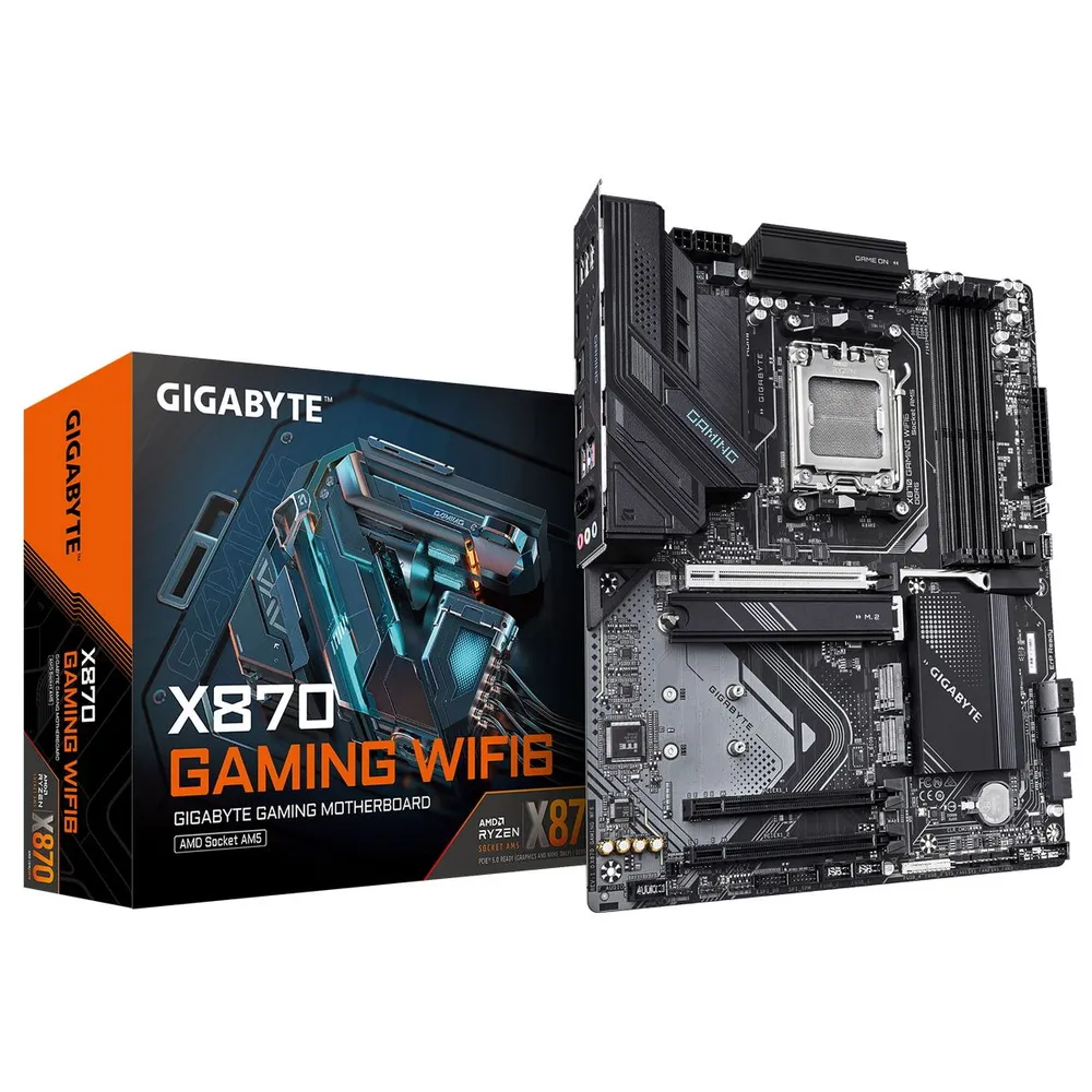 Материнская плата GIGABYTE X870 GAMING WIFI6 (Socket AM5/AMD X870/4xDDR5/3xPCI-Ex16/3xM.2/SB7.1/Wi-Fi/BT/GLAN/HDMI/ATX)