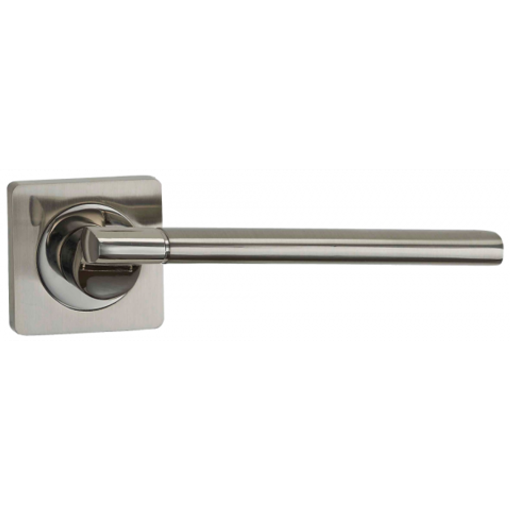 Ручка квадрат Пуэрто AL 522-02, цвет никель матовый/никель блестящий алюминий (гарантия - 8 лет)