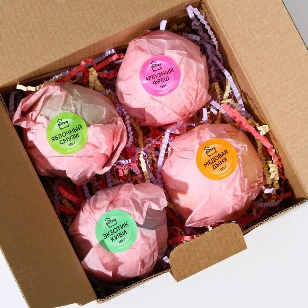 Набор из 4 бомбочек для ванны «Сочный детокс»