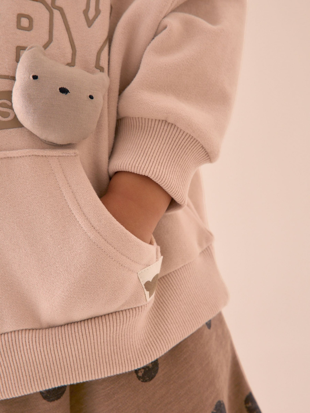 Толстовка и брюки в комплекте для девочки Next E54-927, Бежевый, Коричневый