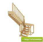 Лестница на второй этаж К-004м/4 Левая с подступенками