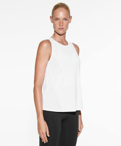 Oysho Топ без рукавов из высокотехнологичной ткани с микроперфорацией, белый