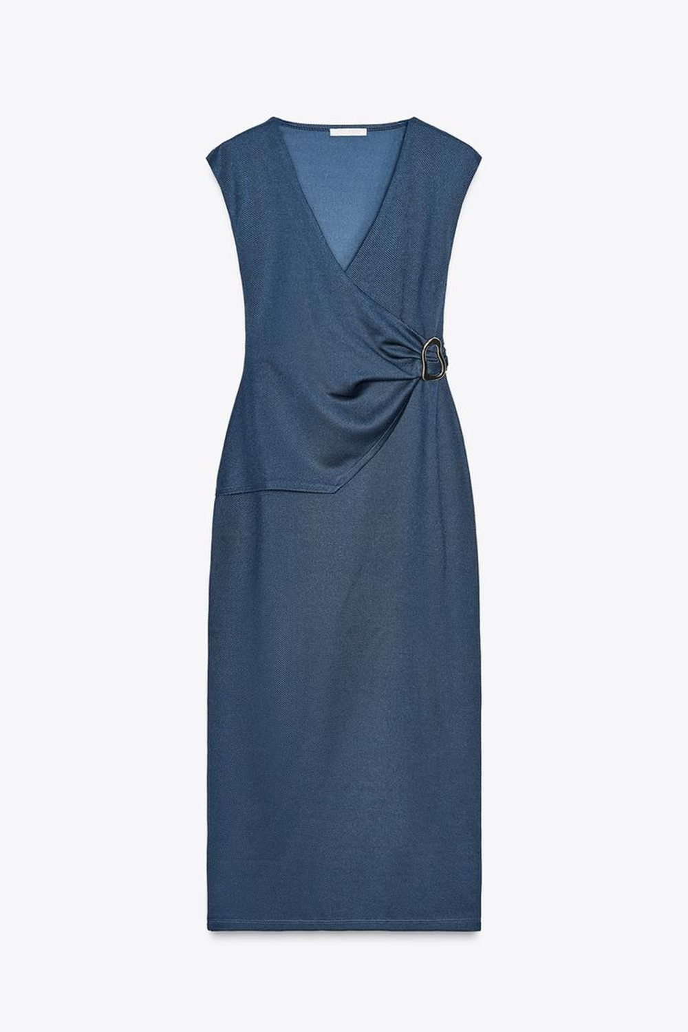 ZARA ПЛАТЬЕ МИДИ БЕЗ РУКАВОВ, ИНДИГО