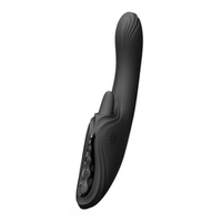 Черный вибратор-кролик 24,6см с функцией вылизывания и нагревом Zalo Ares G-Spot Rabbit Vibrator Obsidian Black