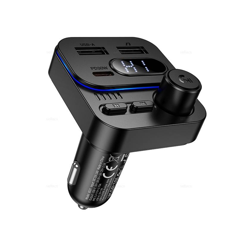 Borofone BC61 Ocean 45W(1A1C) автомобильный BT FM трансмиттер