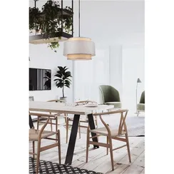 8043/1 MODERNI LN25 266 черный/серый/бежевый, металл/текстиль/ротанг Подвесной светильник Е27 1*60W 220V LAUNA