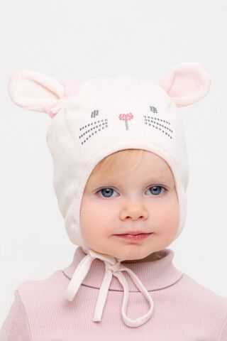 шапка  для девочки  КВ 20375/бледно-розовый
