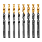 Сверло по металлу, 8,5 мм, HSS-Tin, Golden Tip, 8 шт. Denzel