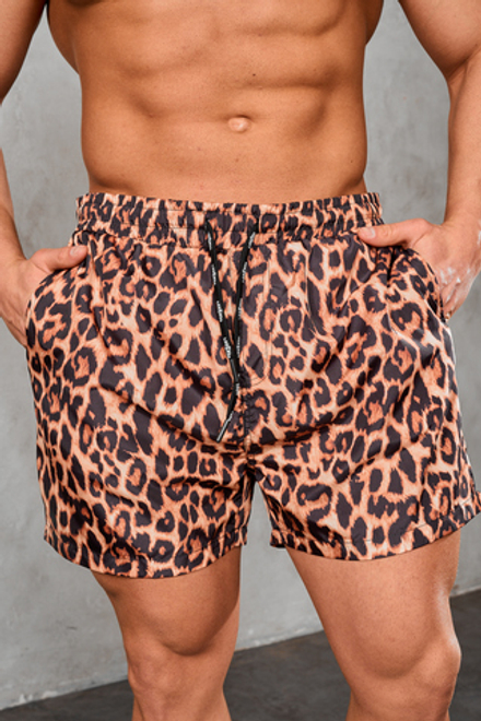 Шорты плавки LEGENDA укороченные леопардовый