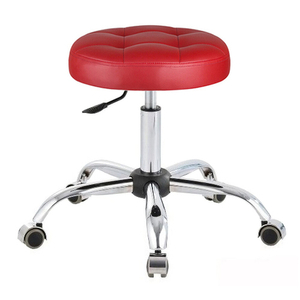 Вращающийся табурет на роликах бордовый