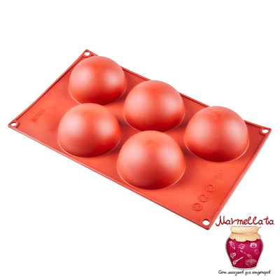 Форма силиконовая ПОЛУСФЕРА (5 фигур 80*40)